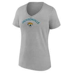 Jacksonville Jaguars Women's Team Arc V-Neck T-Shirt - Heather Gray - NFL
