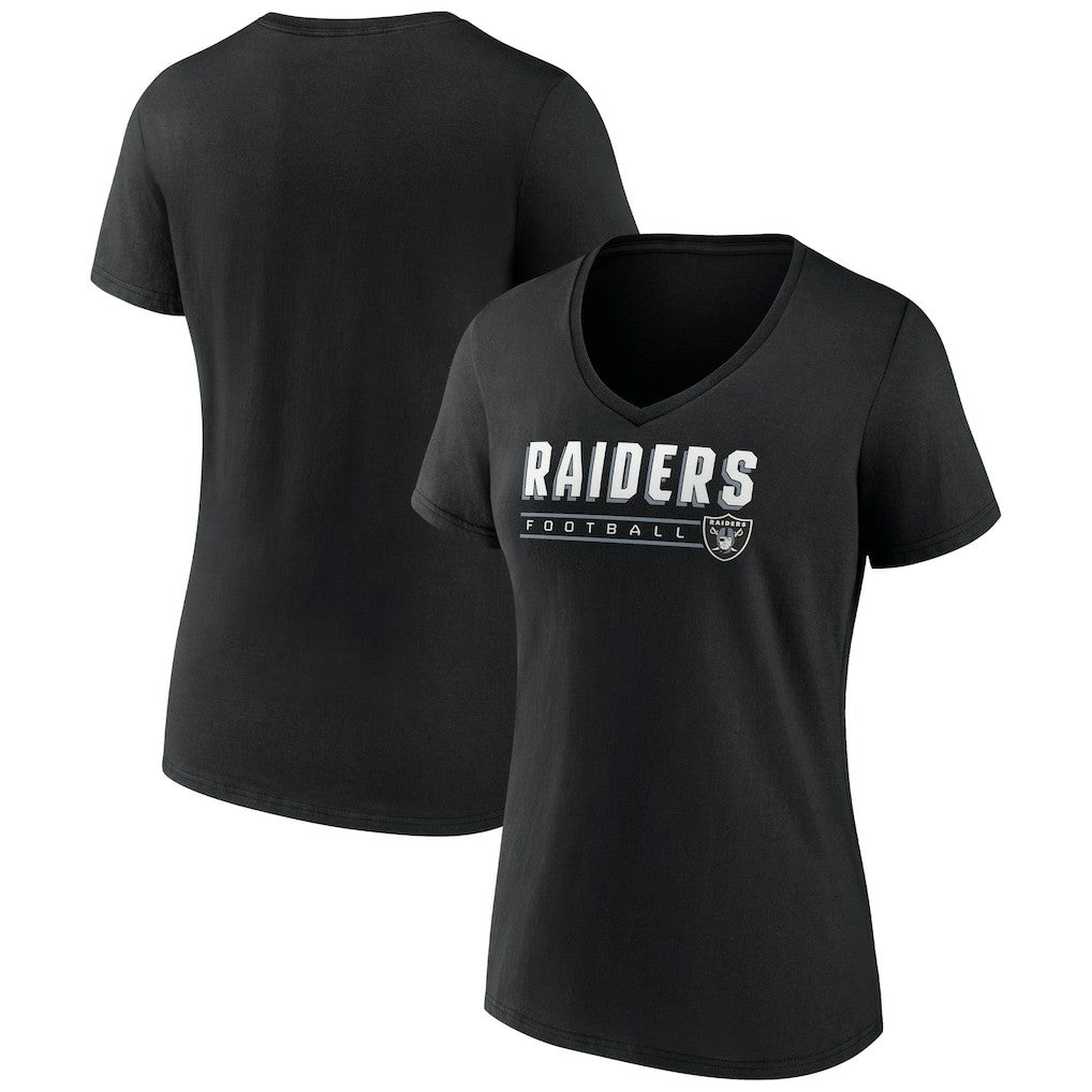 Las Vegas Raiders Women's Primary Play V-Neck T-Shirt - Black - NFL