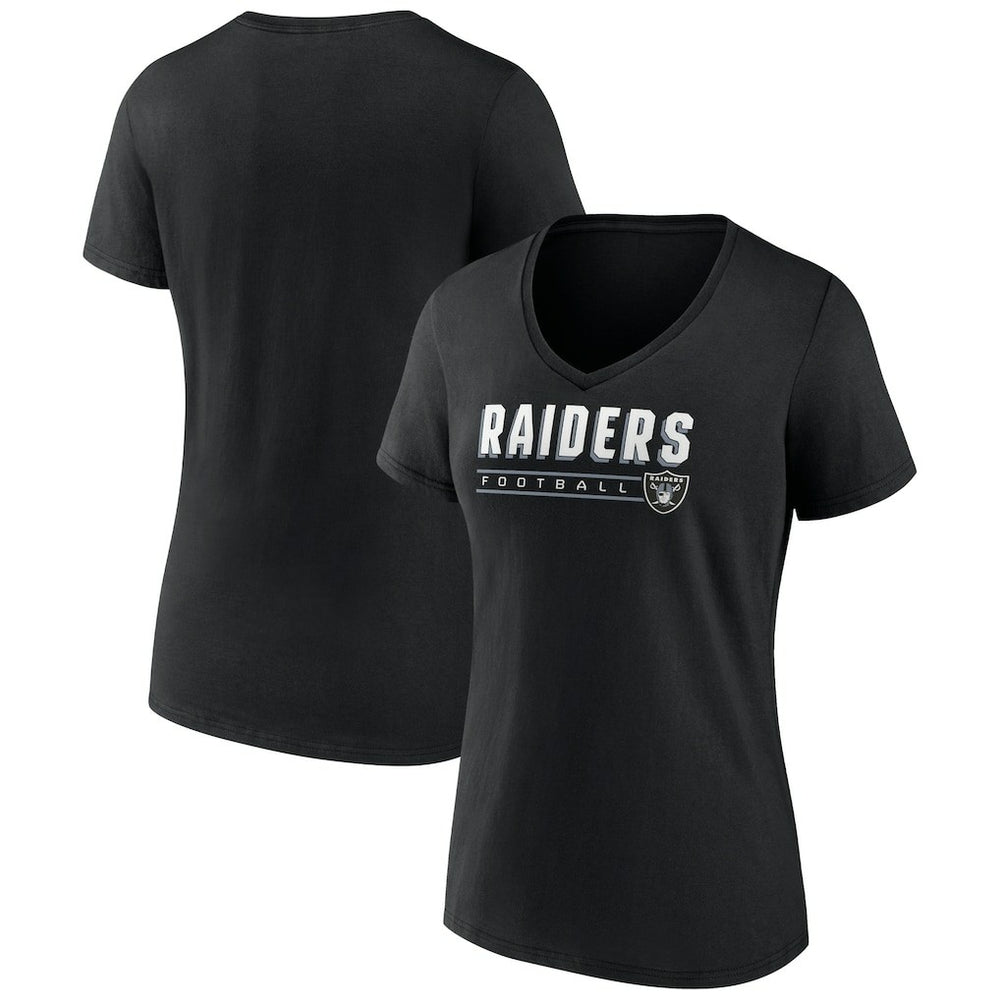 Las Vegas Raiders Women's Primary Play V-Neck T-Shirt - Black - NFL