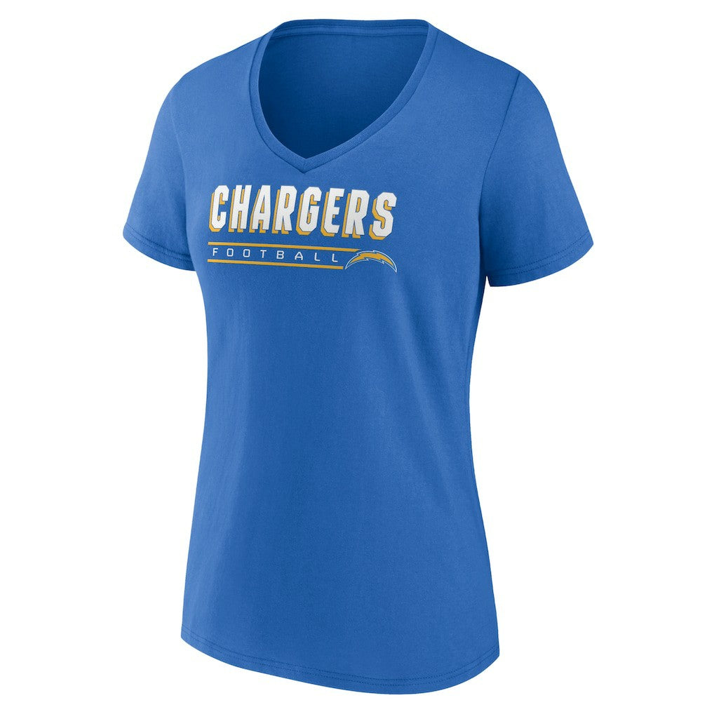 Los Angeles Chargers Women's Primary Play V-Neck T-Shirt - Powder Blue - NFL