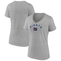 New York Giants Women's Team Arc V-Neck T-Shirt - Heather Gray - NFL