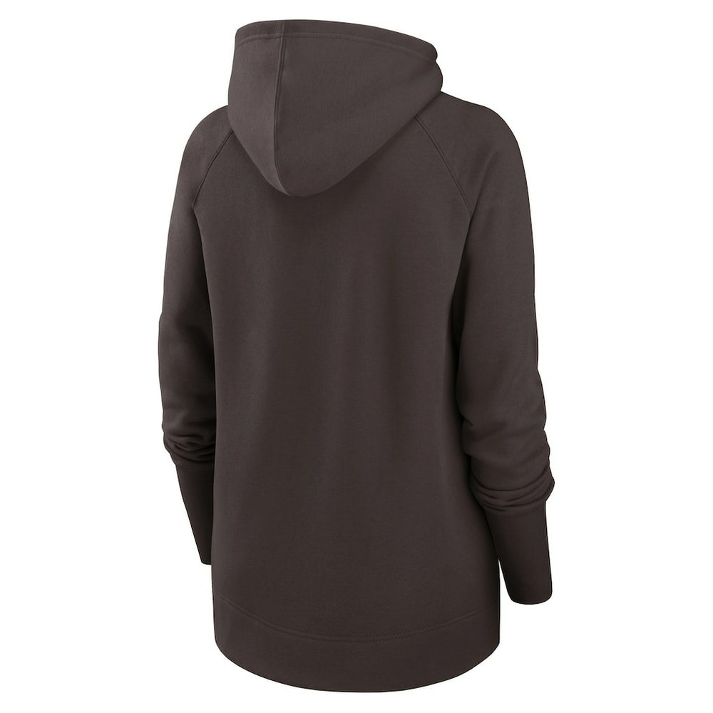 Cleveland Browns Women's Asymmetrical Raglan Full-Zip Hoodie - Brown - Nike