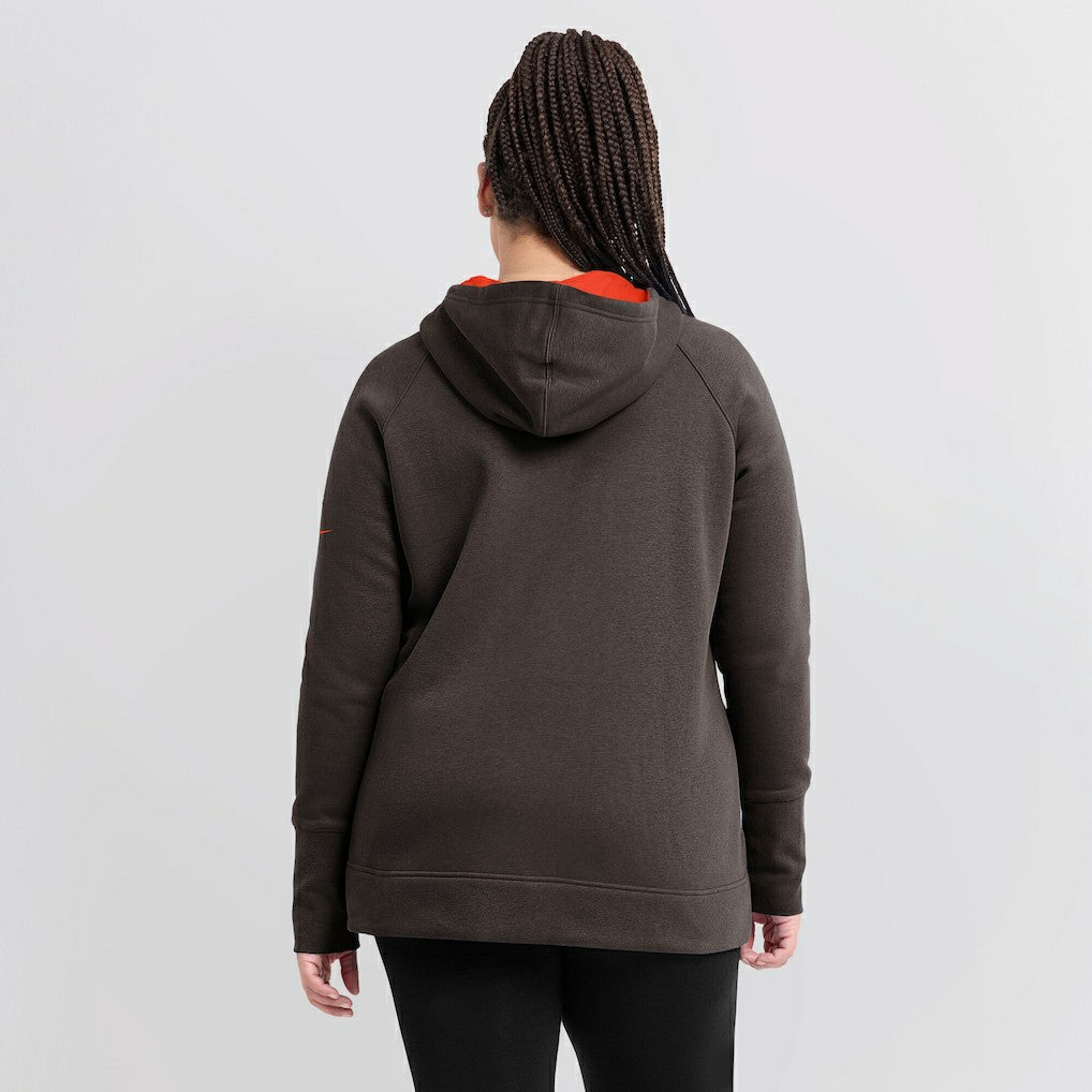 Cleveland Browns Women's Asymmetrical Raglan Full-Zip Hoodie - Brown - Nike