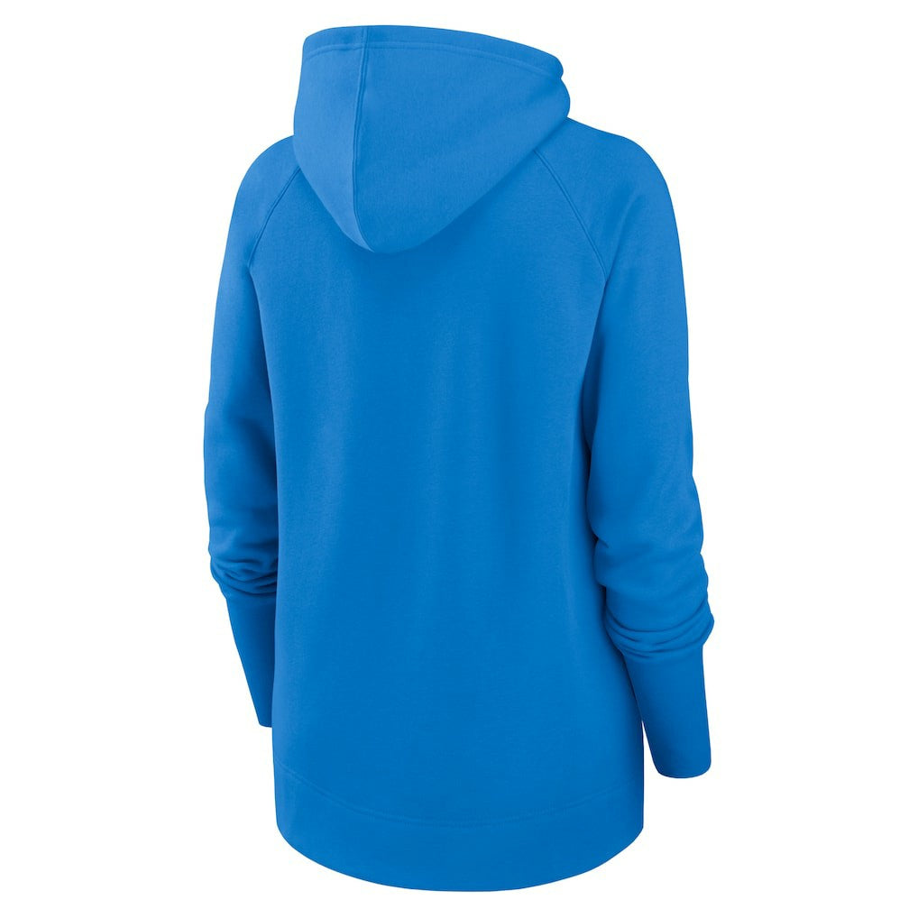 Los Angeles Chargers Women's Asymmetrical Raglan Full-Zip Hoodie - Powder Blue - Nike