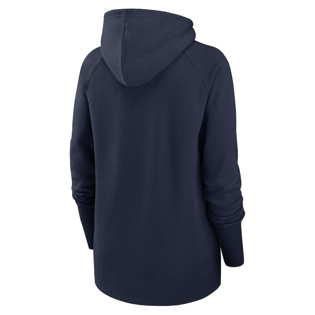 New England Patriots Women's Asymmetrical Raglan Full-Zip Hoodie - Navy - Nike