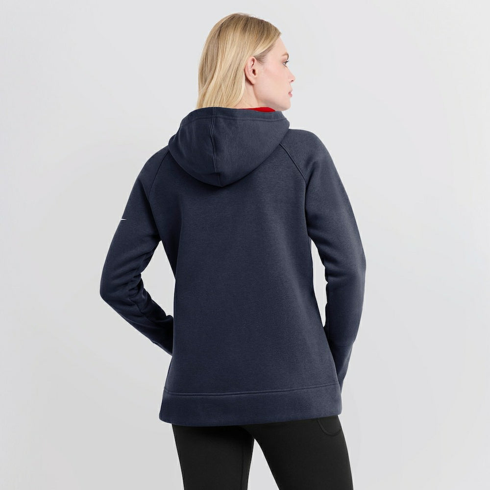 New England Patriots Women's Asymmetrical Raglan Full-Zip Hoodie - Navy - Nike