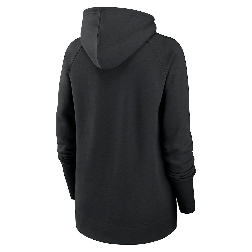 New Orleans Saints Women's Asymmetrical Raglan Full-Zip Hoodie - Black - Nike