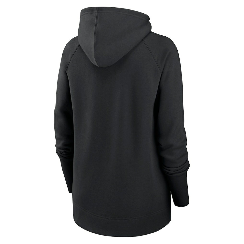 New Orleans Saints Women's Asymmetrical Raglan Full-Zip Hoodie - Black - Nike