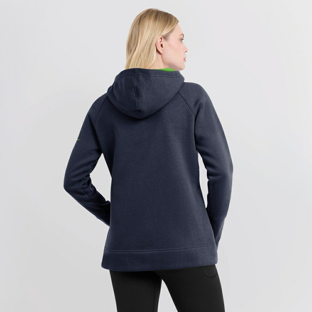 Seattle Seahawks Women's Asymmetrical Raglan Full-Zip Hoodie - College Navy - Nike