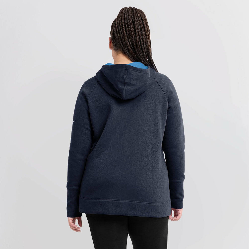 Tennessee Titans Women's Asymmetrical Raglan Full-Zip Hoodie - Navy - Nike