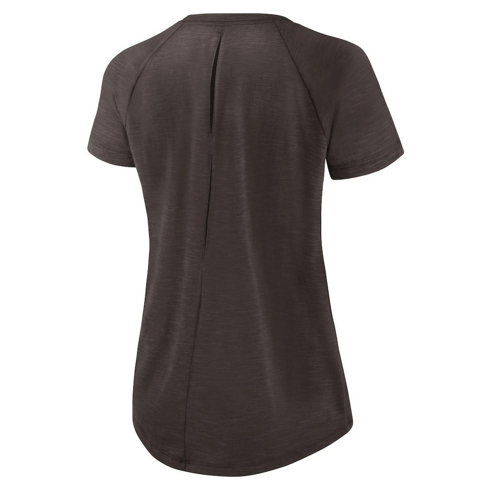 Cleveland Browns Women's Back Slit Lightweight Fashion T-Shirt - White/Heather Scarlet - Nike