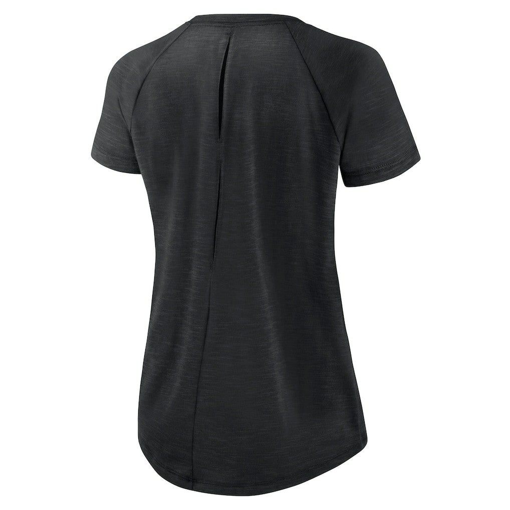 New Orleans Saints Women's Back Slit Lightweight Fashion T-Shirt - White/Heather Scarlet - Nike