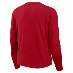 Tampa Bay Buccaneers Women's Modest Crop Performance Long Sleeve T-Shirt - Red - Nike