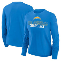Los Angeles Chargers Women's Modest Crop Performance Long Sleeve T-Shirt - Powder Blue - Nike