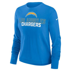 Los Angeles Chargers Women's Modest Crop Performance Long Sleeve T-Shirt - Powder Blue - Nike