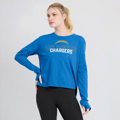Los Angeles Chargers Women's Modest Crop Performance Long Sleeve T-Shirt - Powder Blue - Nike