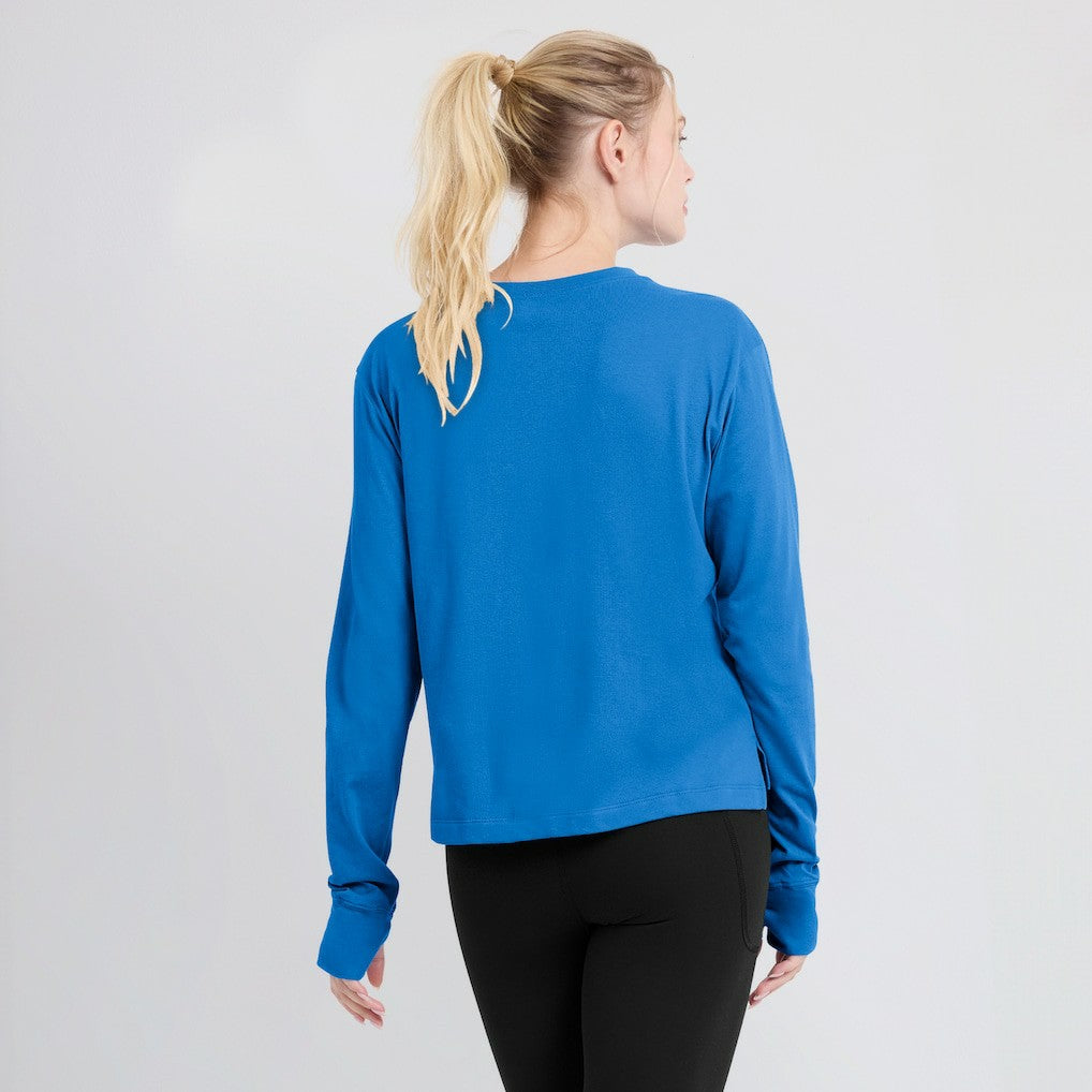 Los Angeles Chargers Women's Modest Crop Performance Long Sleeve T-Shirt - Powder Blue - Nike