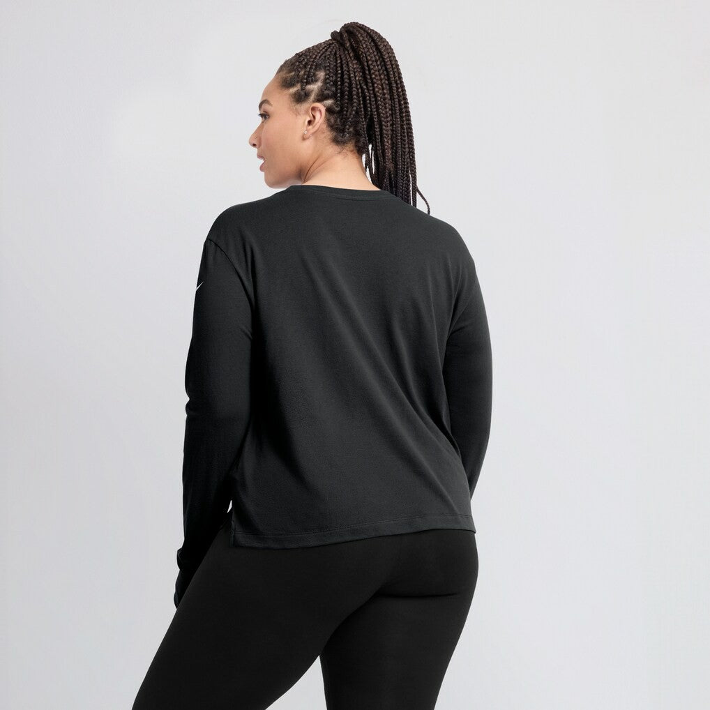 Las Vegas Raiders Women's Modest Crop Performance Long Sleeve T-Shirt - Black - Nike