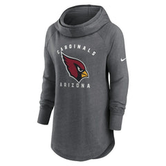 Arizona Cardinals Women's Raglan Funnel Neck Pullover Hoodie - Heather Charcoal - Nike