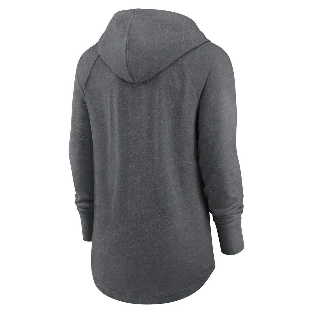 Dallas Cowboys Women's Raglan Funnel Neck Pullover Hoodie - Heather Charcoal - Nike