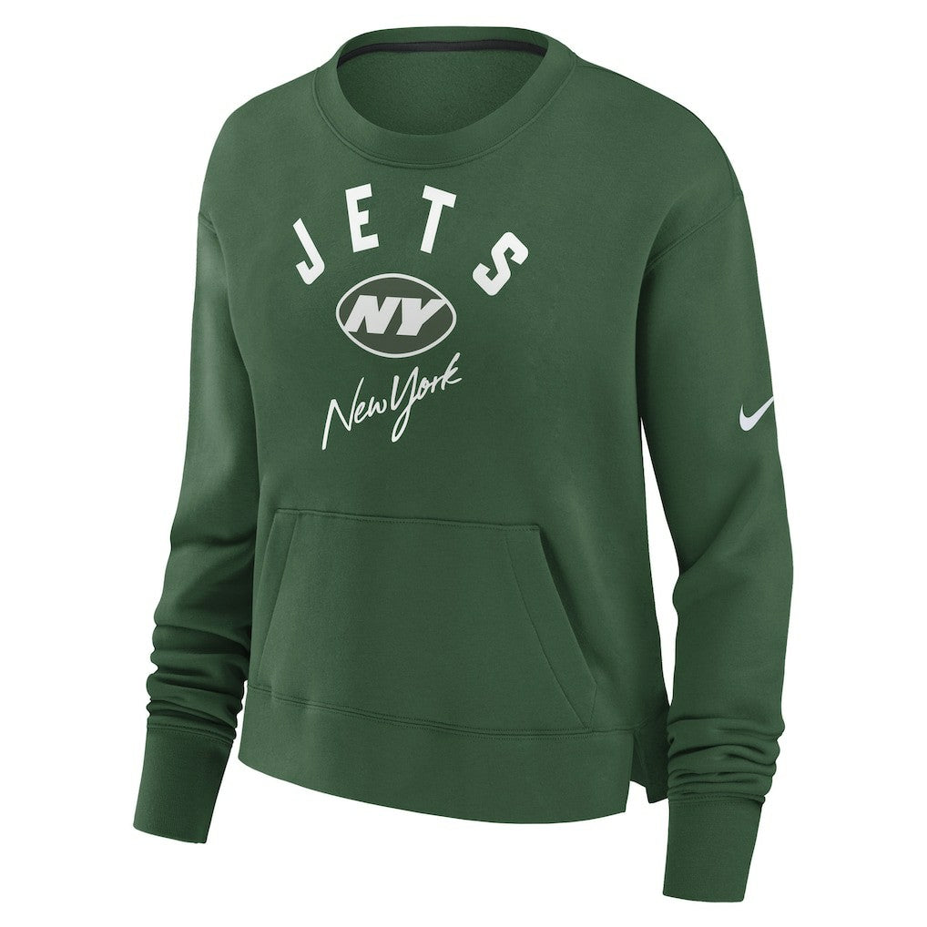New York Jets Women's High Hip Fleece Pullover Sweatshirt - Green - Nike