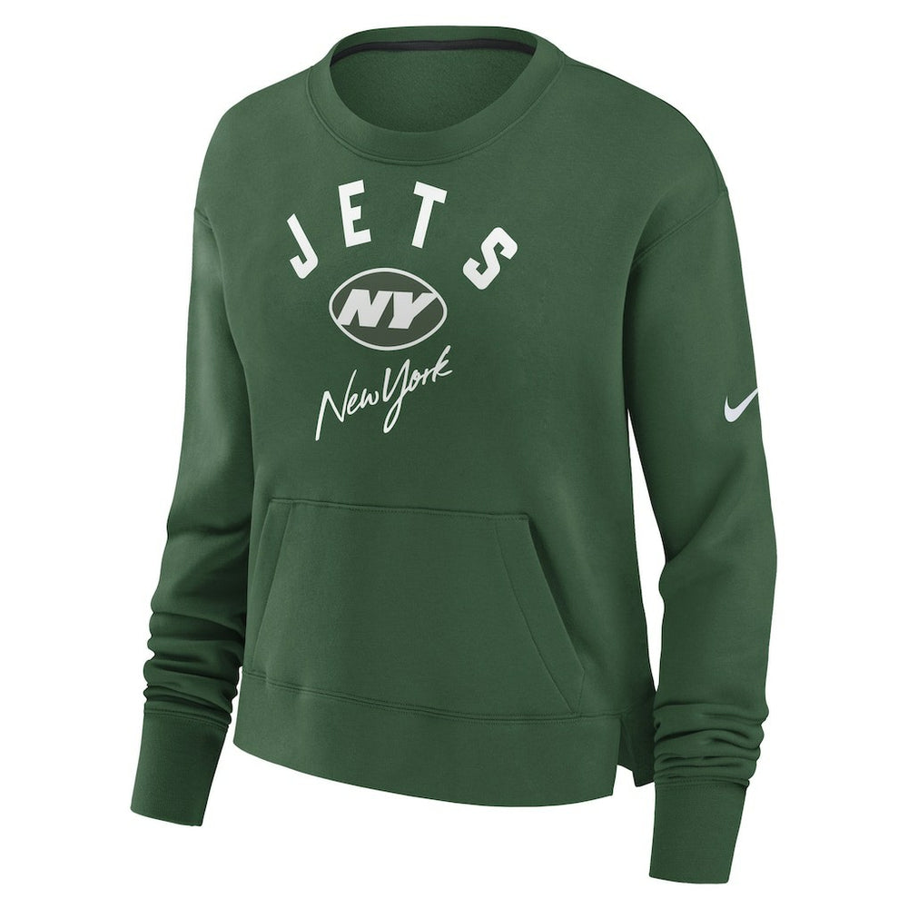 New York Jets Women's High Hip Fleece Pullover Sweatshirt - Green - Nike
