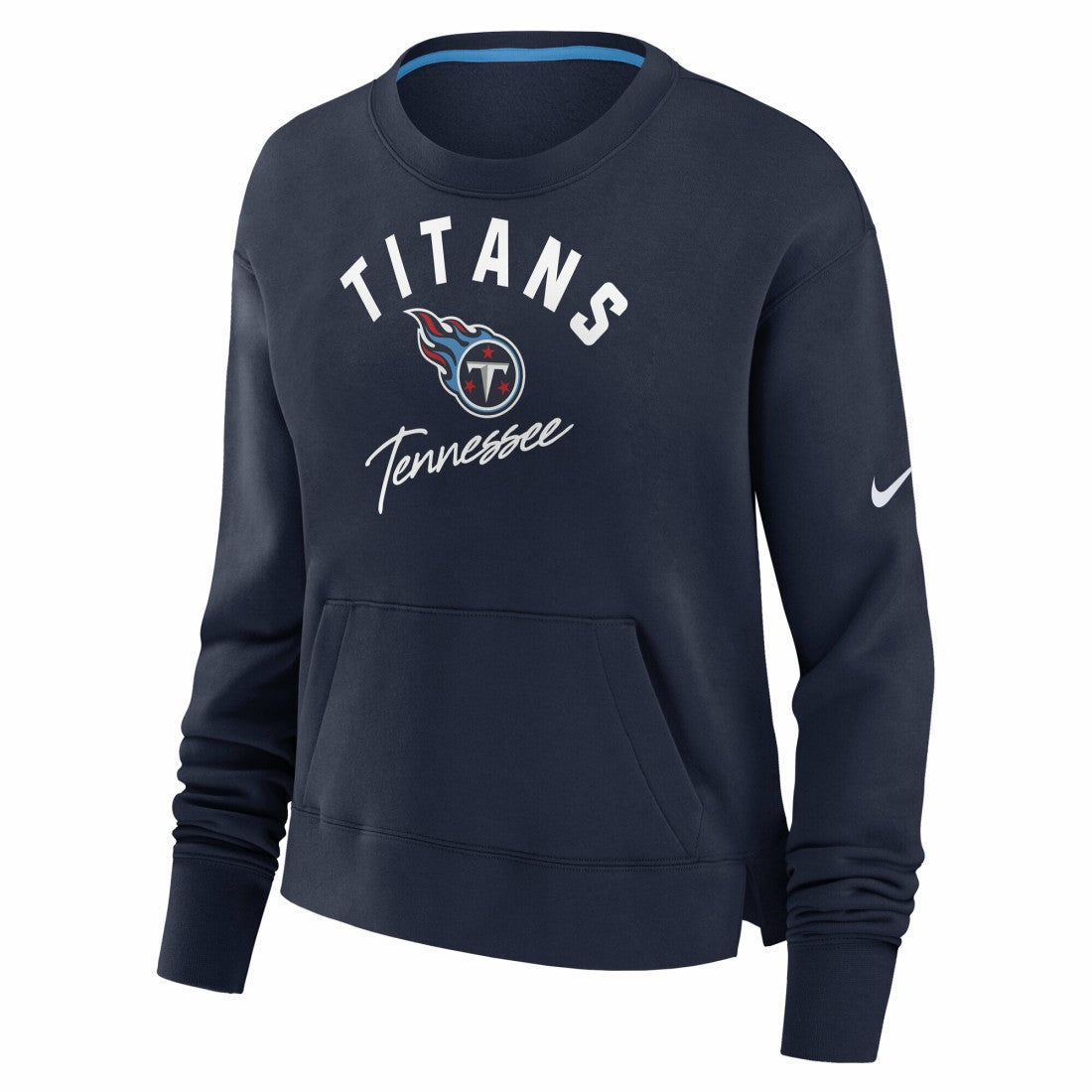 Tennessee Titans Women's High Hip Fleece Pullover Sweatshirt - Navy - Nike