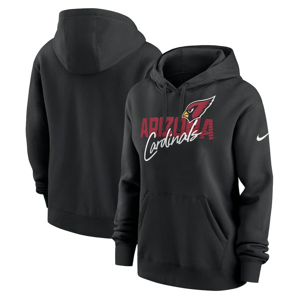 Arizona Cardinals Women's Wordmark Club Fleece Pullover Hoodie - Black - Nike