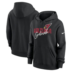 Arizona Cardinals Women's Wordmark Club Fleece Pullover Hoodie - Black - Nike