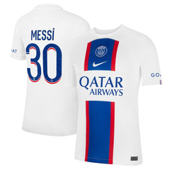 Nike - Lionel Messi Paris Saint-Germain 2022/23 Third Breathe Stadium Replica Player Jersey - White