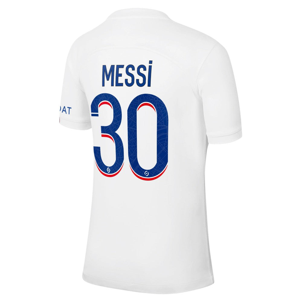 Nike - Lionel Messi Paris Saint-Germain 2022/23 Third Breathe Stadium Replica Player Jersey - White