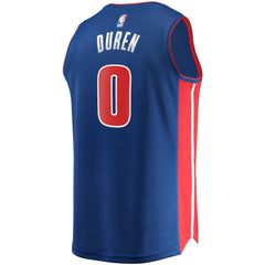 Fanatics Jalen Duren Detroit Pistons Fast Break Replica Jersey Icon Editi- Blue