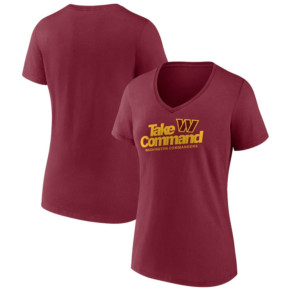 Women's Burgundy Washington Commanders Back Home Again V-Neck T-Shirt - NFL