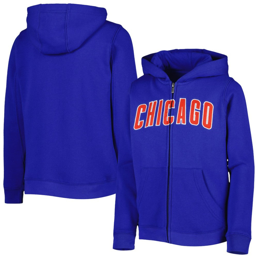 Chicago Cubs Youth Wordmark Full-Zip Fleece Hoodie Online
