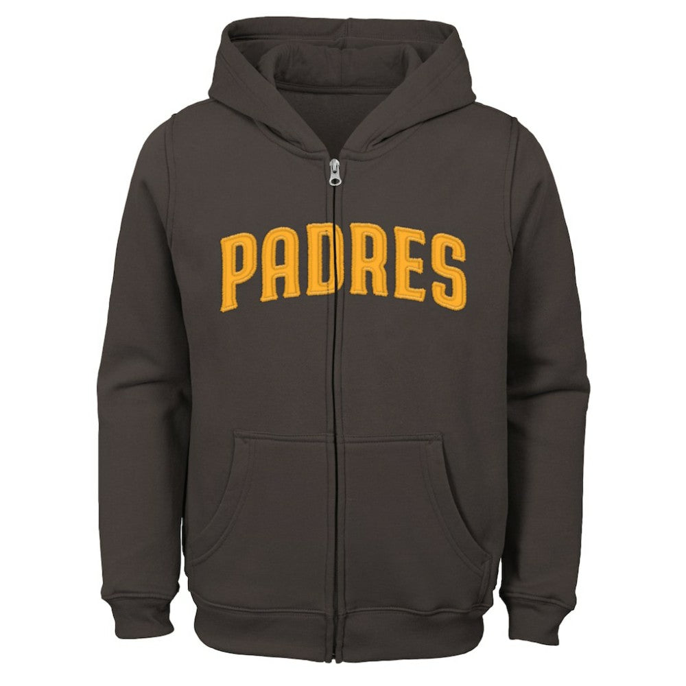 San Diego Padres Youth Wordmark Full-Zip Fleece Hoodie Outlet