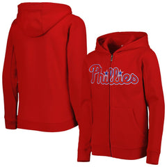 Philadelphia Phillies Youth Wordmark Full-Zip Fleece Hoodie Sale