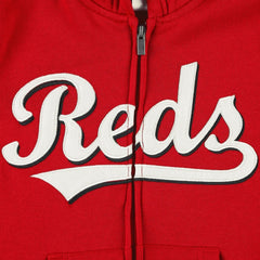 Cincinnati Reds Youth Wordmark Full-Zip Fleece Hoodie Outlet