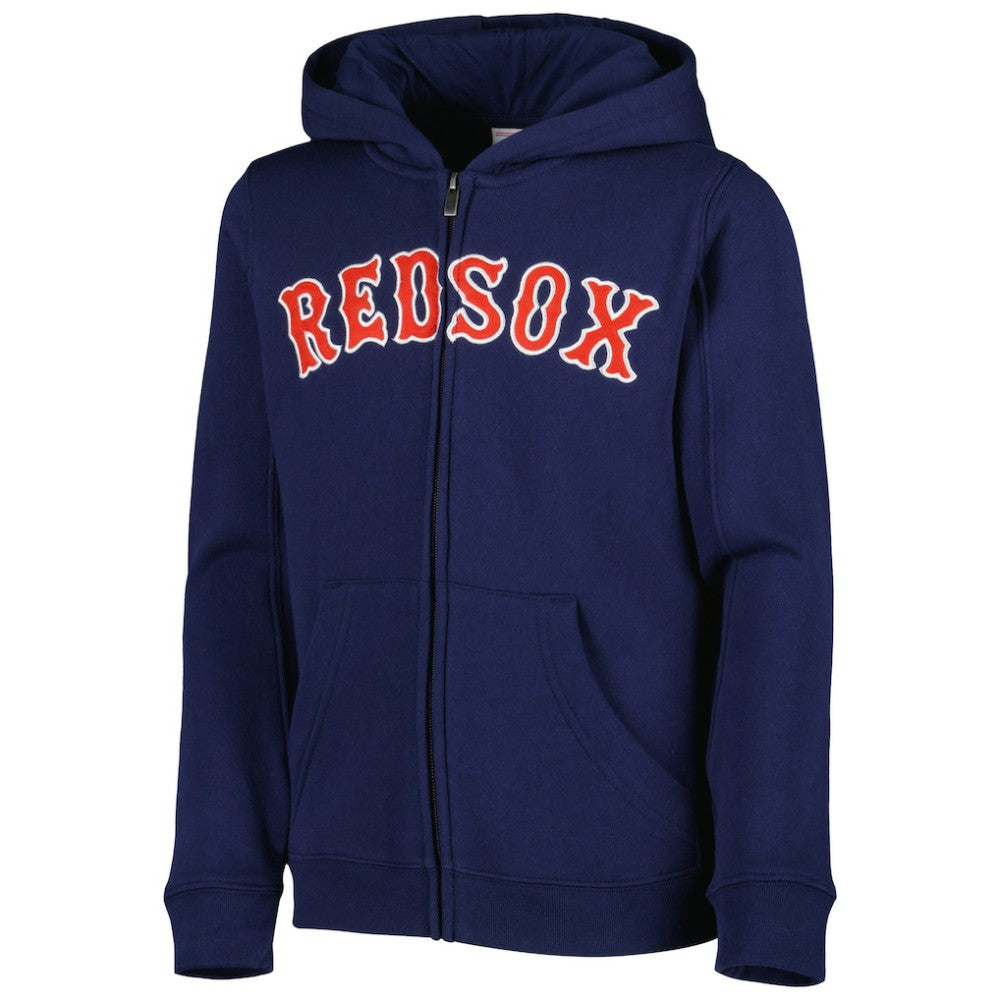 Boston Red Sox Youth Wordmark Full-Zip Fleece Hoodie Outlet