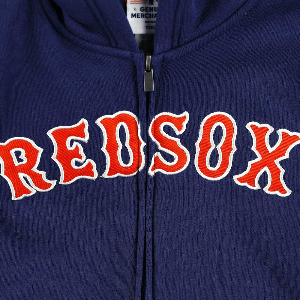 Boston Red Sox Youth Wordmark Full-Zip Fleece Hoodie Outlet