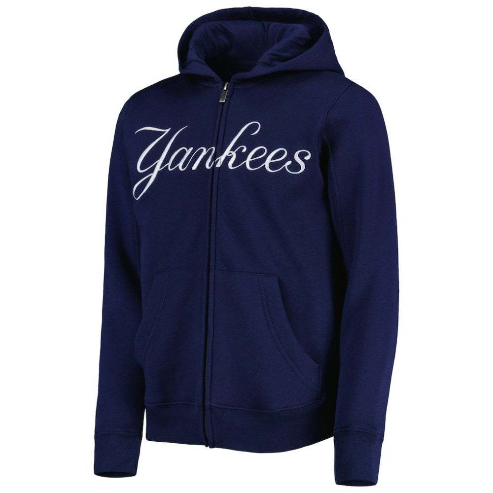 New York Yankees Youth Wordmark Full-Zip Fleece Hoodie Outlet