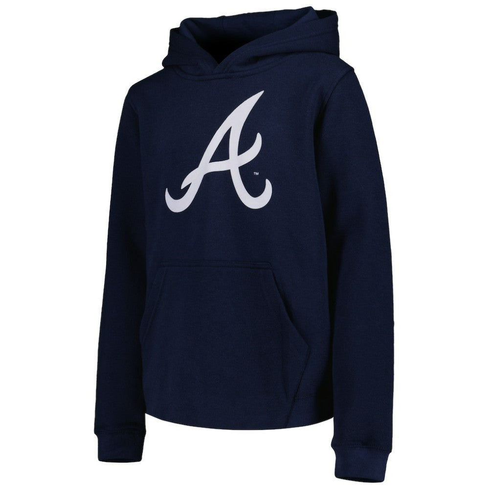 Atlanta Braves Youth Team Primary Logo Pullover Hoodie Discount