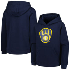 Milwaukee Brewers Youth Team Primary Logo Pullover Hoodie Sale