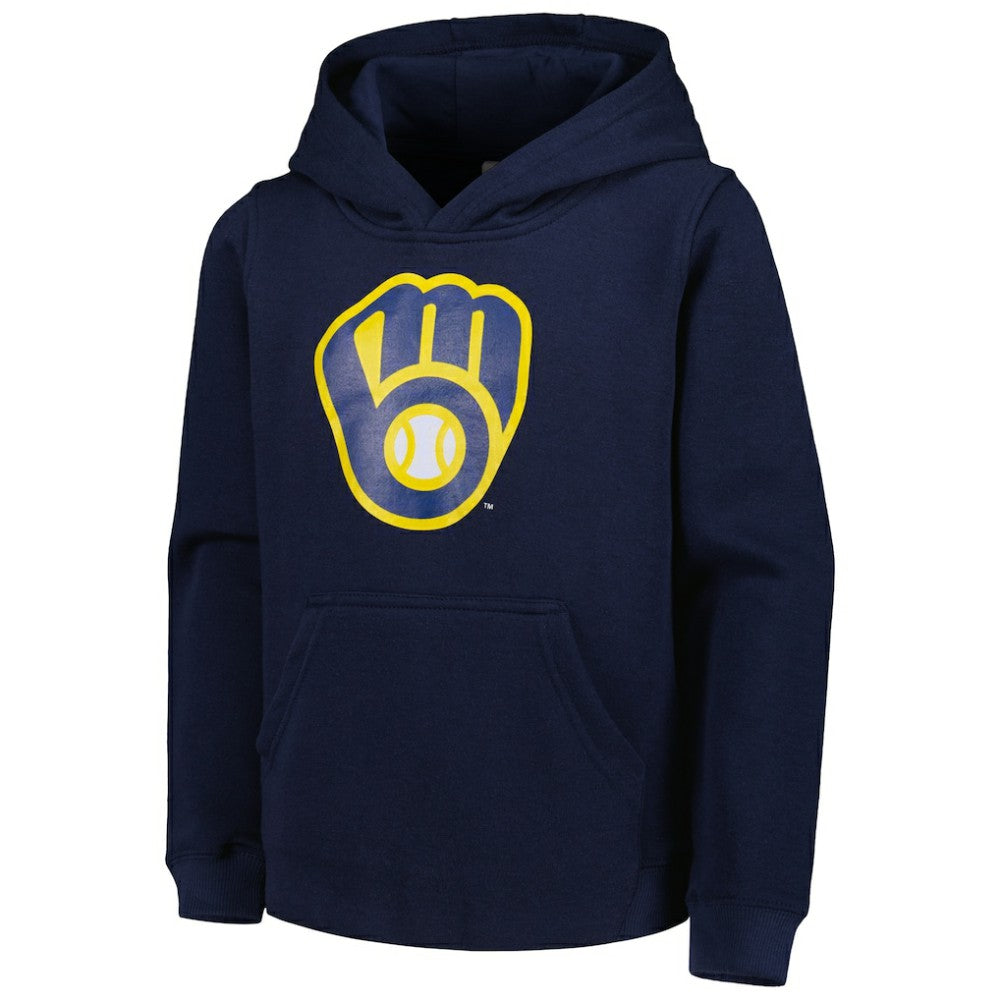 Milwaukee Brewers Youth Team Primary Logo Pullover Hoodie Sale