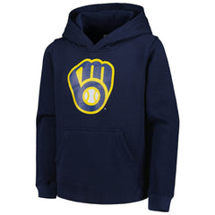 Milwaukee Brewers Youth Team Primary Logo Pullover Hoodie Sale