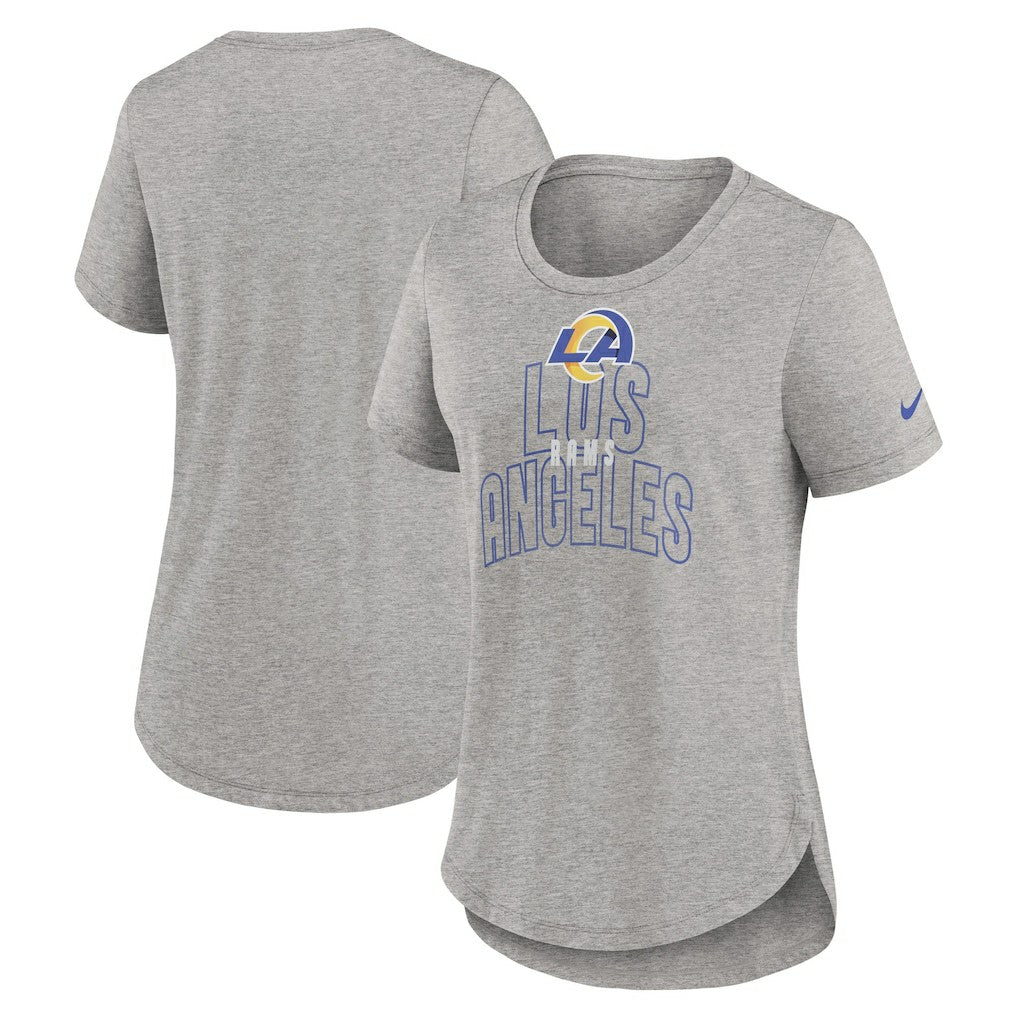 Los Angeles Rams Women's Fashion Tri-Blend T-Shirt - Heather Gray - Nike