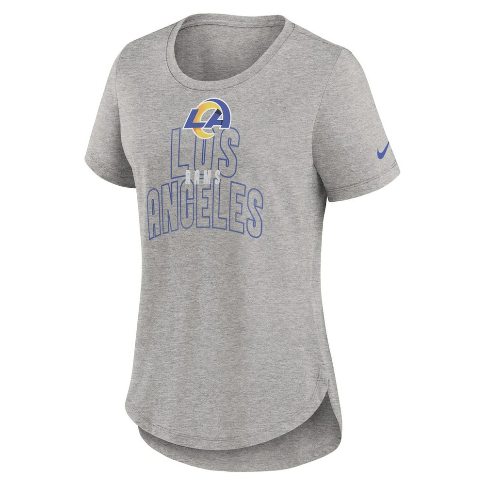 Los Angeles Rams Women's Fashion Tri-Blend T-Shirt - Heather Gray - Nike