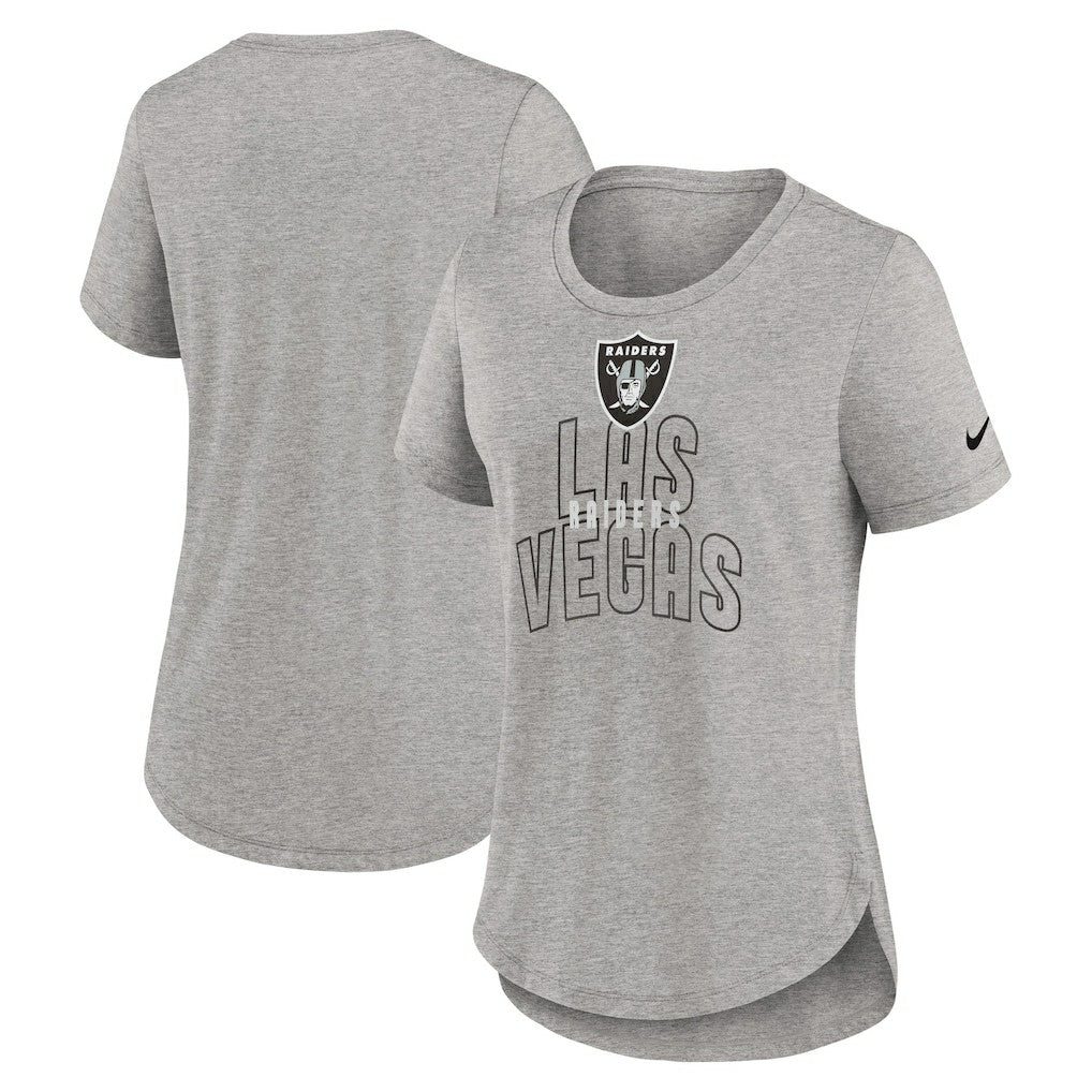 Las Vegas Raiders Women's Fashion Tri-Blend T-Shirt - Heather Gray - Nike