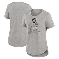 Las Vegas Raiders Women's Fashion Tri-Blend T-Shirt - Heather Gray - Nike
