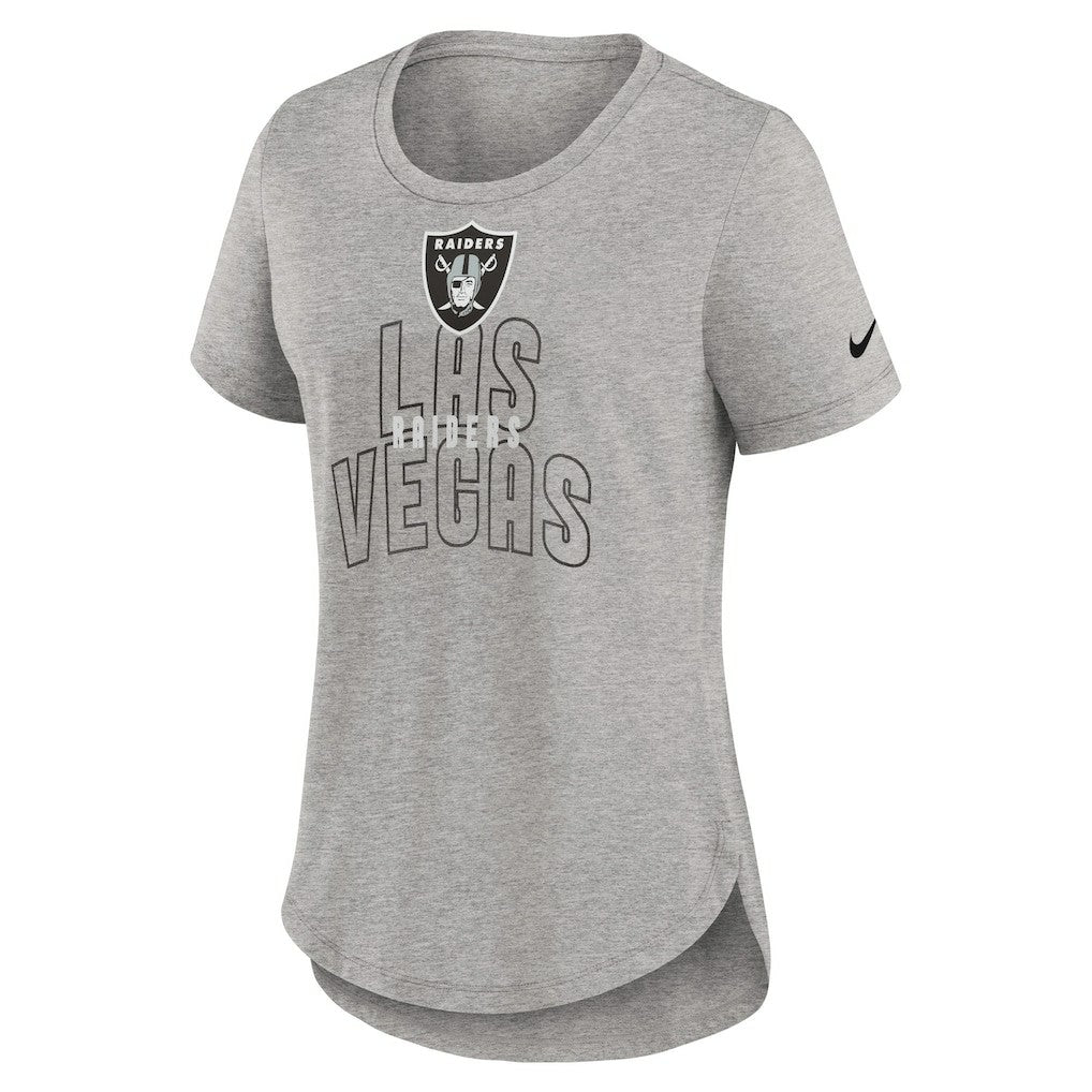 Las Vegas Raiders Women's Fashion Tri-Blend T-Shirt - Heather Gray - Nike