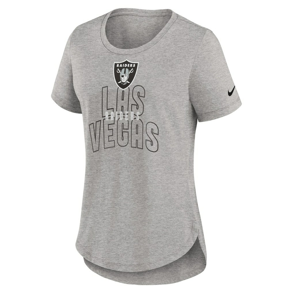 Las Vegas Raiders Women's Fashion Tri-Blend T-Shirt - Heather Gray - Nike